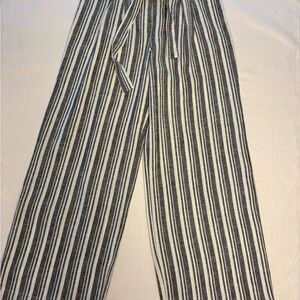Laundry By Shelli Segal Black and White Striped Wide Leg Pants Sz M